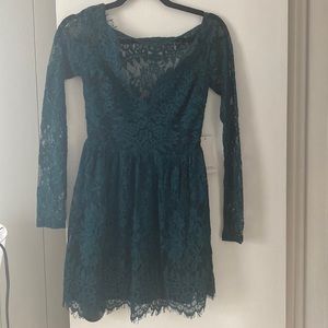 Tobi Emerald Green Lace Dress